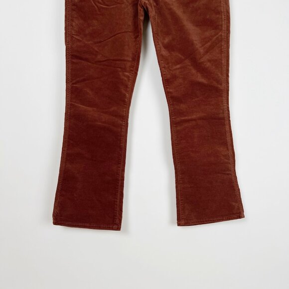 New 7 For All Mankind High Waist Slim Kick Bootcut Flare Crop Velvet Suede Pants - Picture 10 of 14